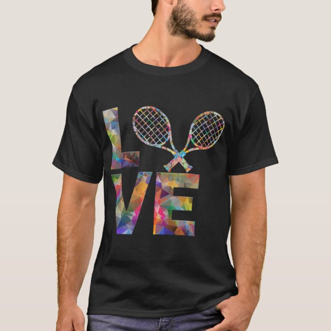 Tennis Player Racket Sports, Valentine Day Love T-Shirt (Front)