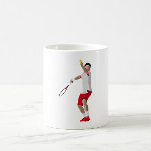 Tennis Player Serving Coffee Mug