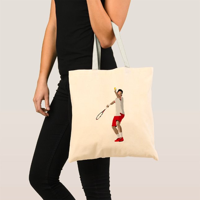 Tennis Player Serving Tote Bag (Creator Uploaded)