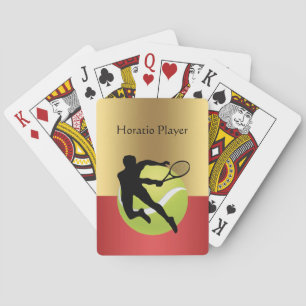 Tennis Player Silhouette2 and Ball Personalise Playing Cards