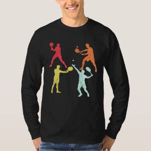 Tennis Player Silhouette Rackets Balls Cool Men Wo T-Shirt