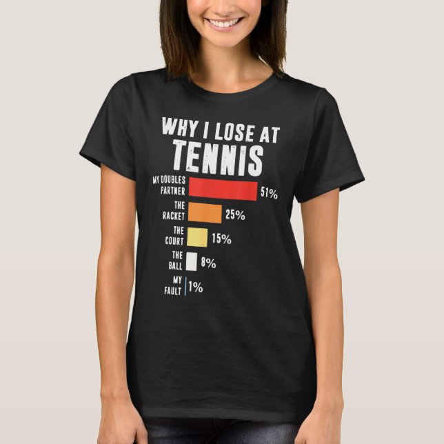 Tennis Player T-Shirt, Why I Lose At Tennis T-Shirt (Front)