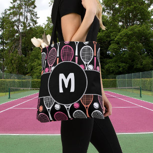 Tennis Player Team Name Personalised Monogrammed Tote Bag