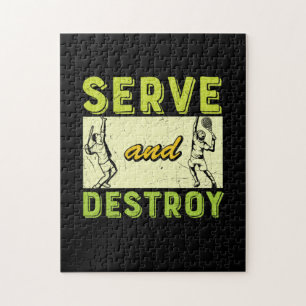 Tennis Player   Tennis Serve And Destroy Jigsaw Puzzle