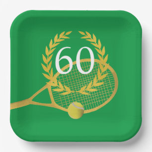 Tennis Player Theme Birthday  Paper Plate