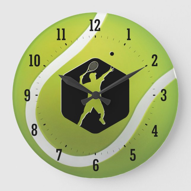Tennis Player Time | Sport Cool Gifts Large Clock (Front)