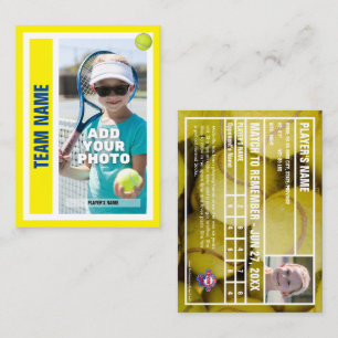 Tennis Player Trading Card - Bright Yellow