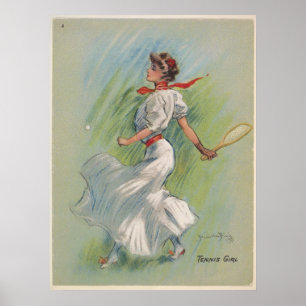 Tennis Player Vintage Poster