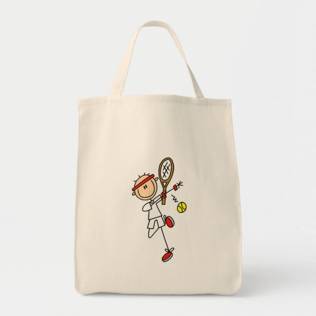 Tennis Player with Racquet Tshirts and Gifts Tote Bag (Front)