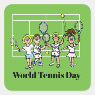 Tennis Players and Court Stickers or Name Tags