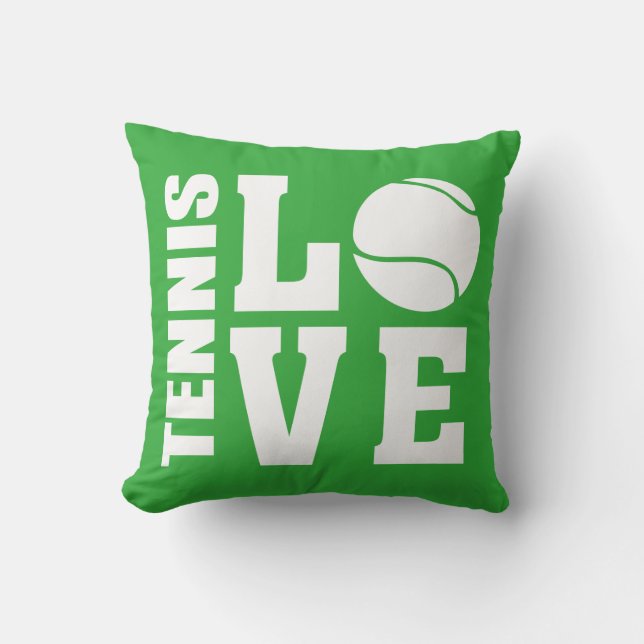 Tennis Players, lawn Green, Love Cushion (Front)