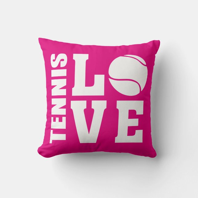 Tennis Players, Love Tennis, Pink Cushion (Front)
