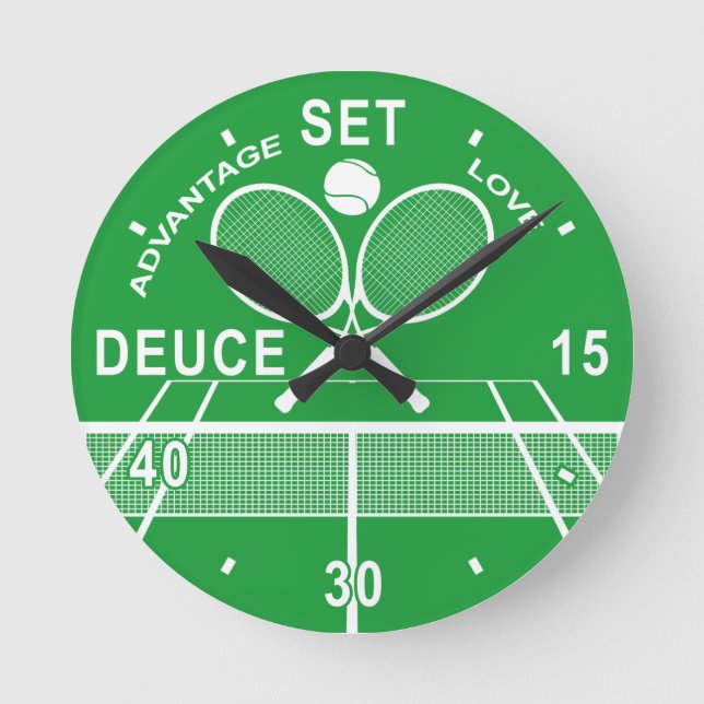 Tennis Players, Tennis Clock. Round Clock (Front)