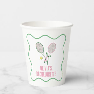 Tennis preppy bachelorette paper cups