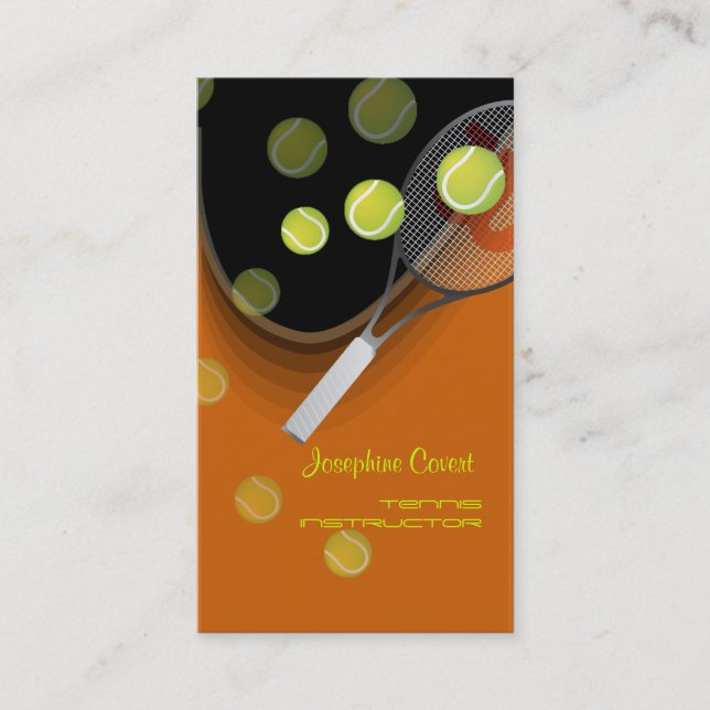 Tennis pro, tennis instructors business cards (Front)