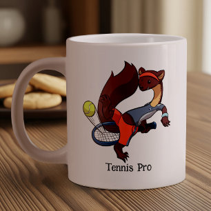 Tennis Pro Tweener Trick Shot Pine Marten Cartoon Large Coffee Mug