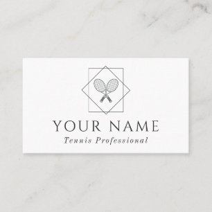 Tennis Professional Coach Instructor Classic White Business Card