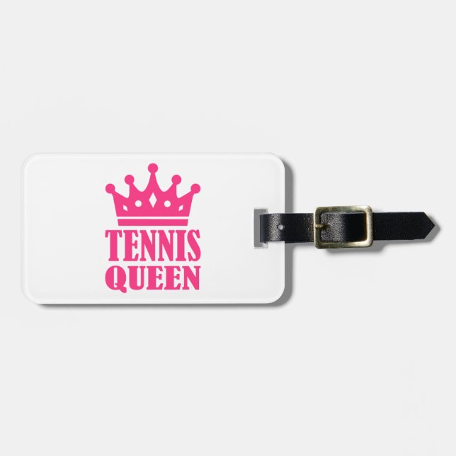 Tennis queen crown luggage tag (Front Horizontal)