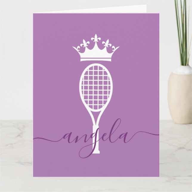 Tennis Queen of Court Personalised Birthday Card (Front)