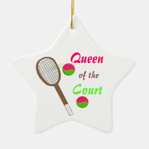 Tennis - Queen of the Court Ceramic Tree Decoration