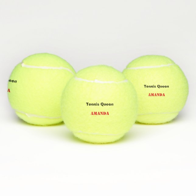 Tennis queen personalised tennis balls (Multi)