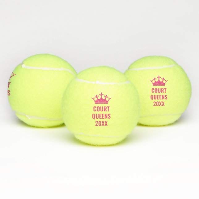 Tennis Queen Team Name Year Personalised Tennis Balls (Multi)