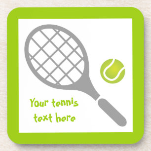 Tennis racket and ball custom coaster