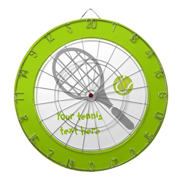 Tennis racket and ball custom dartboard (Front)