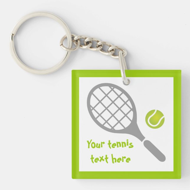 Tennis racket and ball custom key ring (Front)