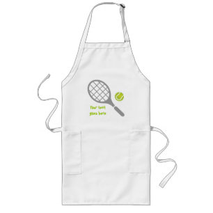 Tennis racket and ball custom long apron