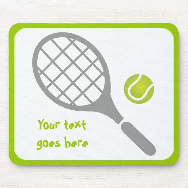 Tennis racket and ball custom mouse mat (Front)