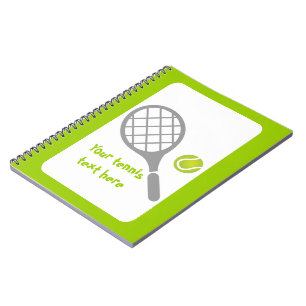 Tennis racket and ball custom notebook