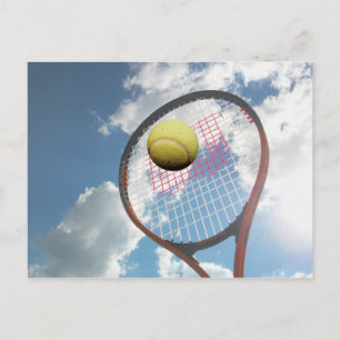 Tennis Racket and Ball in the Air Postcard