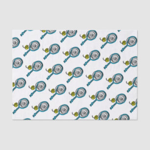 Tennis racket and ball pattern tissue paper