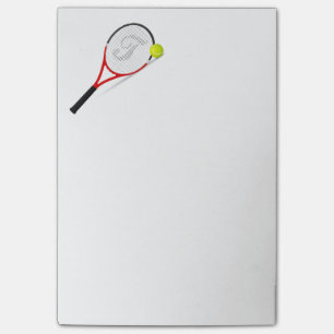 Tennis racket and ball post-it notes