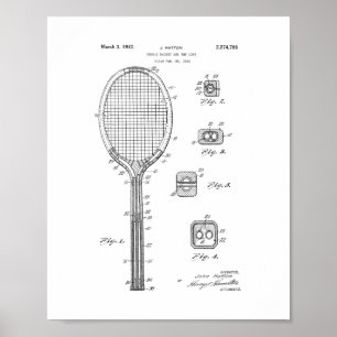 Tennis Racket And The Like Patent Poster