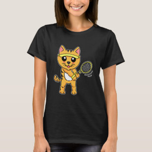 Tennis Racket Cat Playing Tennis T-Shirt