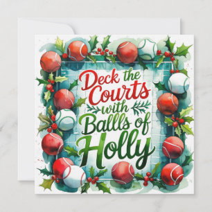 Tennis Racket  Christmas themed Holiday Card