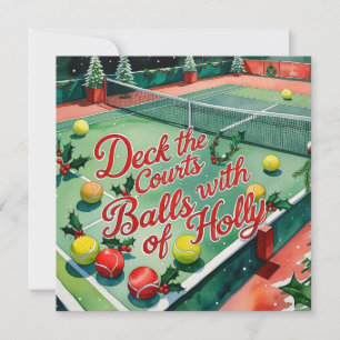 Tennis Racket  Christmas themed Holiday Card