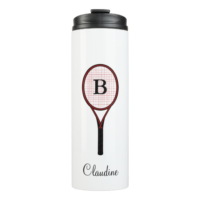 Tennis Racket Design Travel Mug Thermal Tumblers (Front)