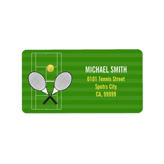 TENNIS RACKET LABEL Zazzle.co.uk