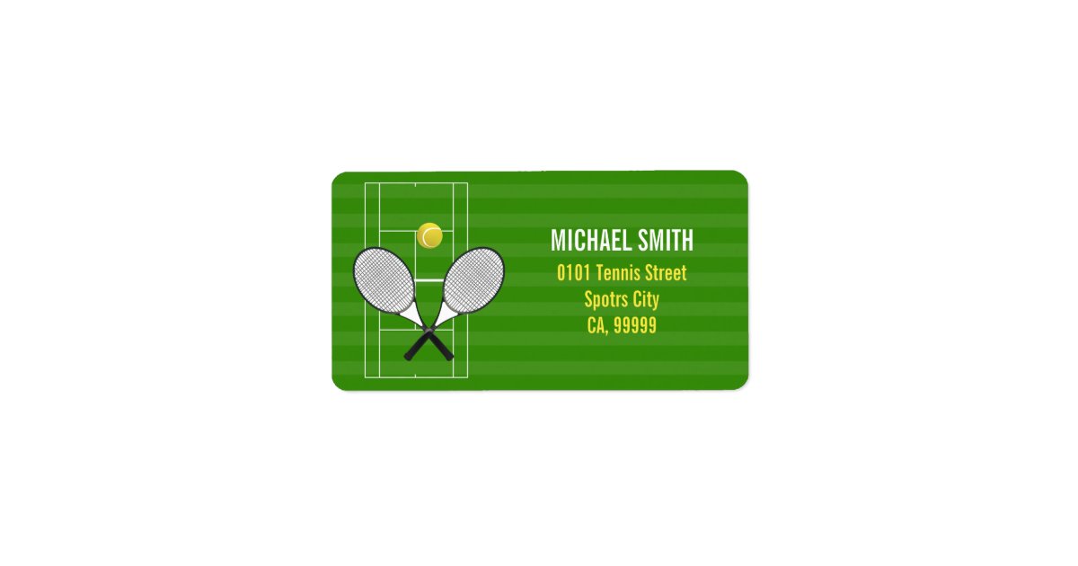 TENNIS RACKET LABEL Zazzle