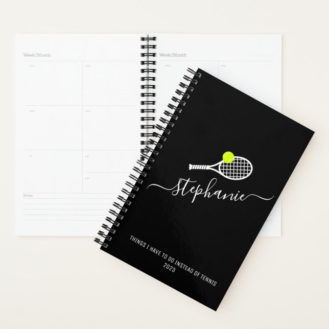 Tennis Racket Monogram Personalised Undated Planner (Display)