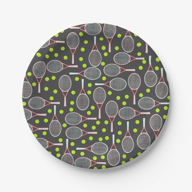 Tennis Racket Paper Plates (Front)