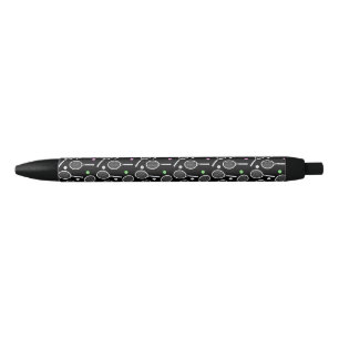Tennis Racket Pattern Black Black Ink Pen