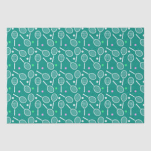 Tennis Racket Pattern Emerald Green   Tissue Paper