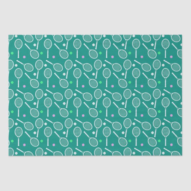 Tennis Racket Pattern Emerald Green   Tissue Paper (Front)