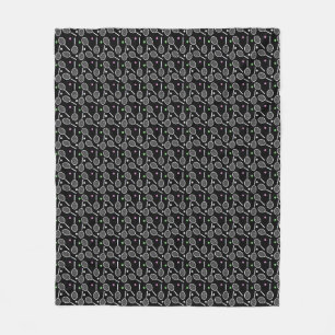 Tennis Racket Pattern  Fleece Blanket