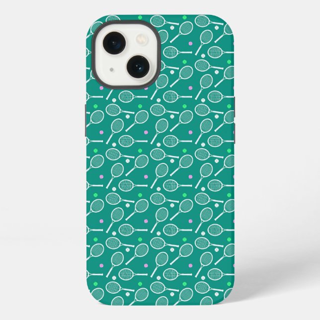 Tennis Racket Pattern  Green   iPhone Case (Back)