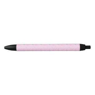 Tennis Racket Pattern Pastel Pink  Black Ink Pen